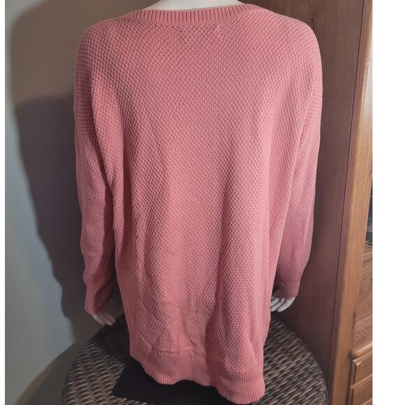 LOFT Pink Knit Oversized Sweater Women's Large Hugge Cozycore Cottagecore Girly - Picture 4 of 7